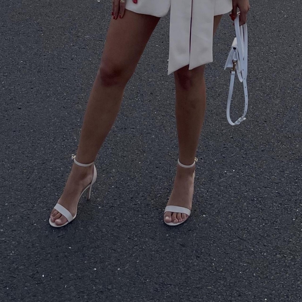 Aldo Cream and Tan Textured Ankle Strap Sandals - Picture 5 of 5